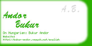 andor bukur business card